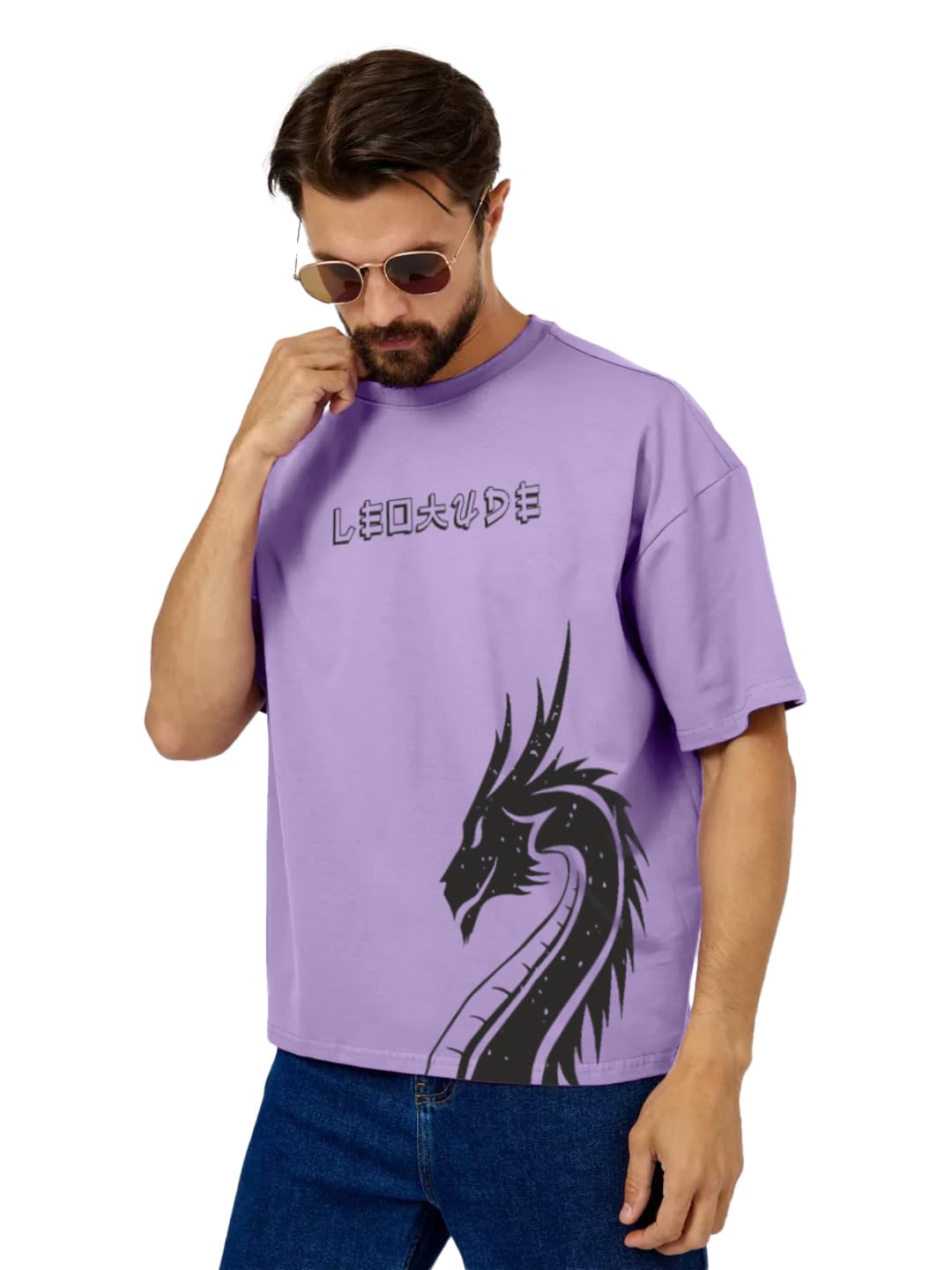 leotude Men's Cottonblend Oversized Round Neck T-Shirt | T Shirt for Man-picture-31