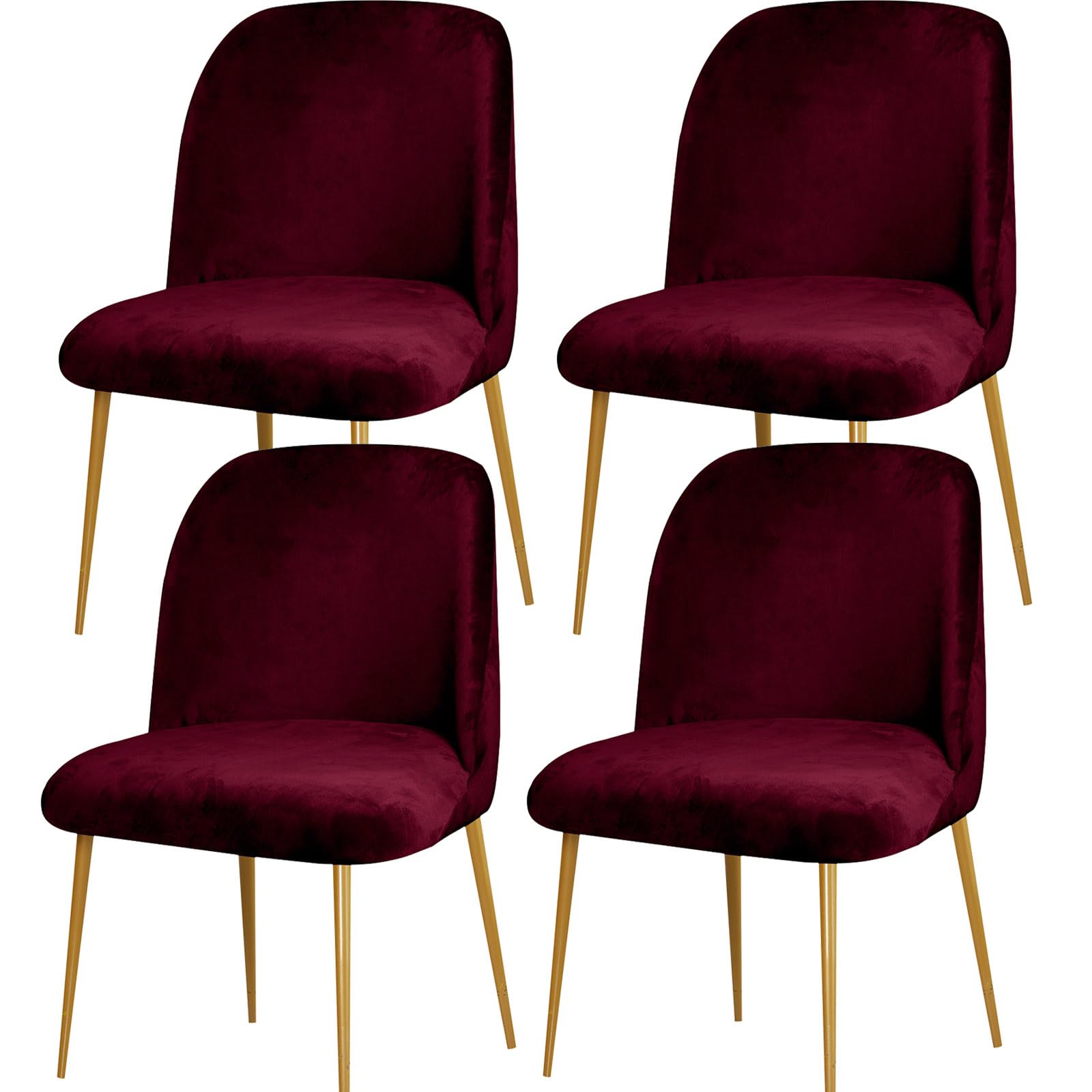 yampiyt Velvet Curved Chair Covers Dining Room Chairs Set of 1/2/4/6,Mid Century Modern Chair Covers, Semi Circle Back Chair Protector Seat Covers Slipcovers for Kitchen Living Room Set
