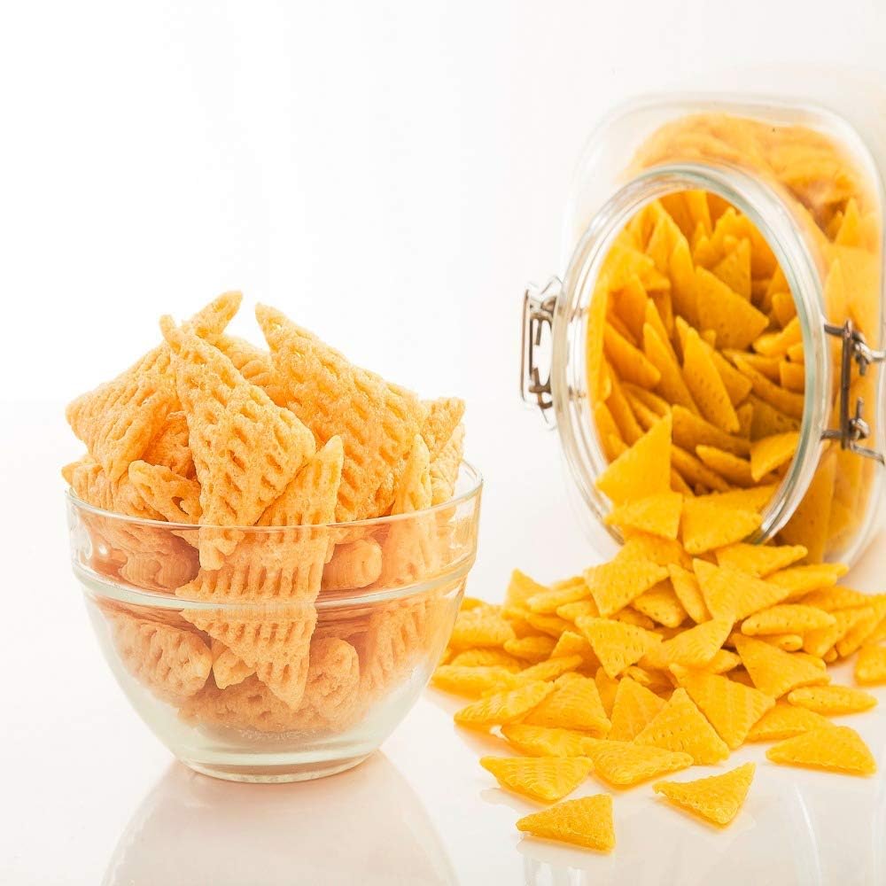 Organic Purify Samosa Fryums 3D Triangle papad Snack Pellets Ready to Fry 400GM