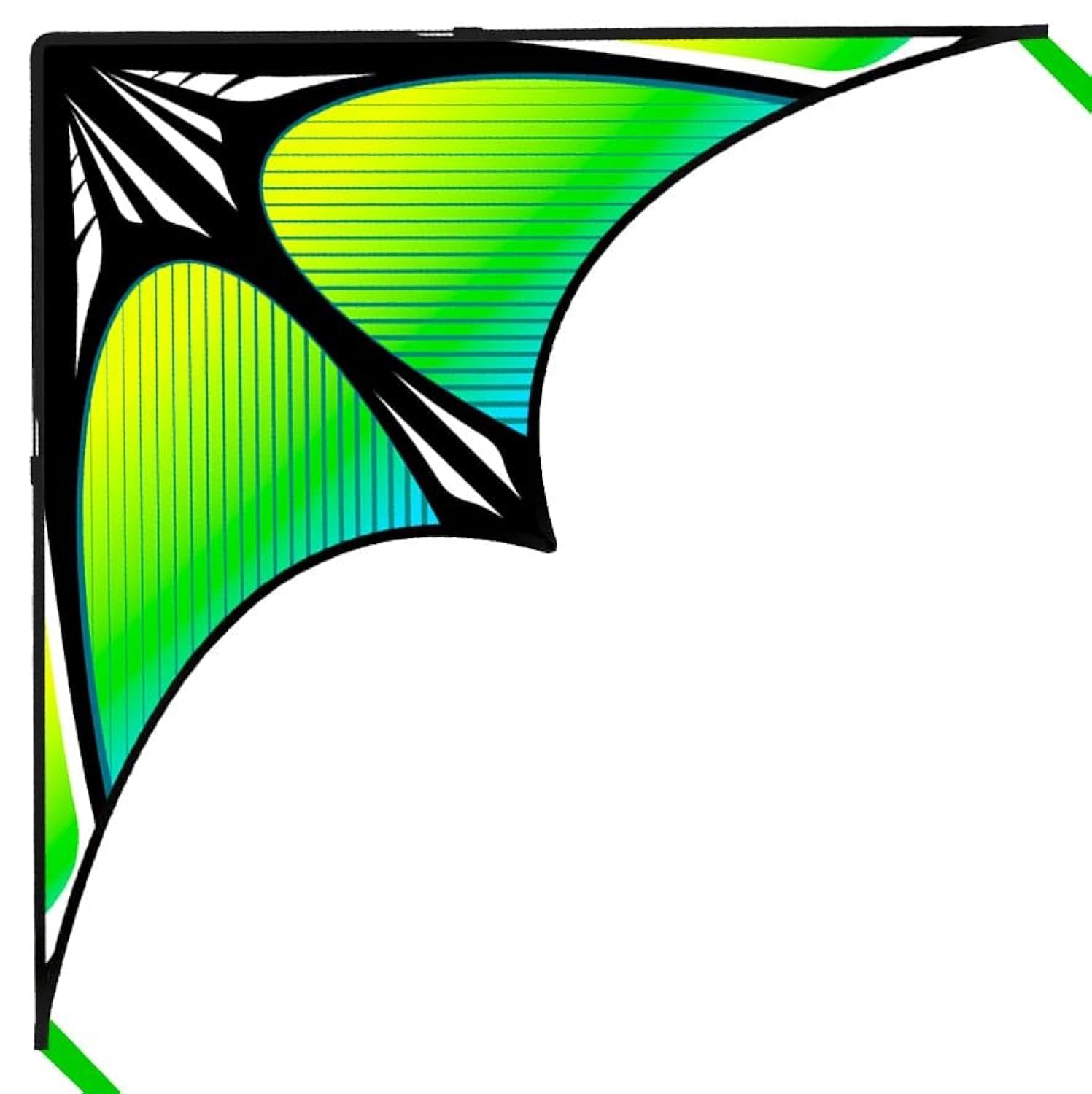 Flying Hoofer Large Beach Delta Kite for Adults and Kids Ages 4-8 & 8-12, Extremely Easy to Fly for Beginners(60X30''), Single Line Kite,Comes with 300 FT String Kite Handle.(Green)