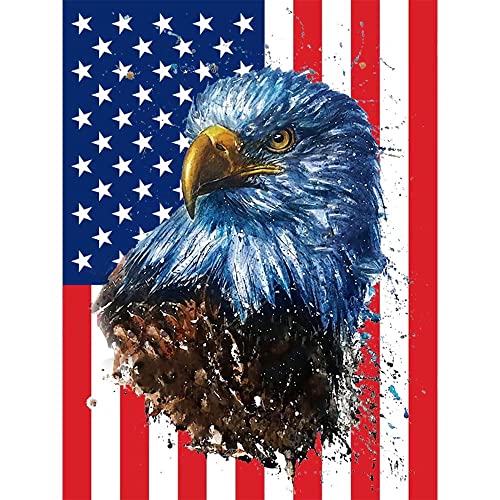 4Th Of July Diamond Painting Kits For Adults,Patriotic Stars And Stripes Eagle Diamond Art,Memorial Day Independence Day Paint With Diamond Kits For Home Wall Deco(Independence Day) 12X16 Inch #TOP10