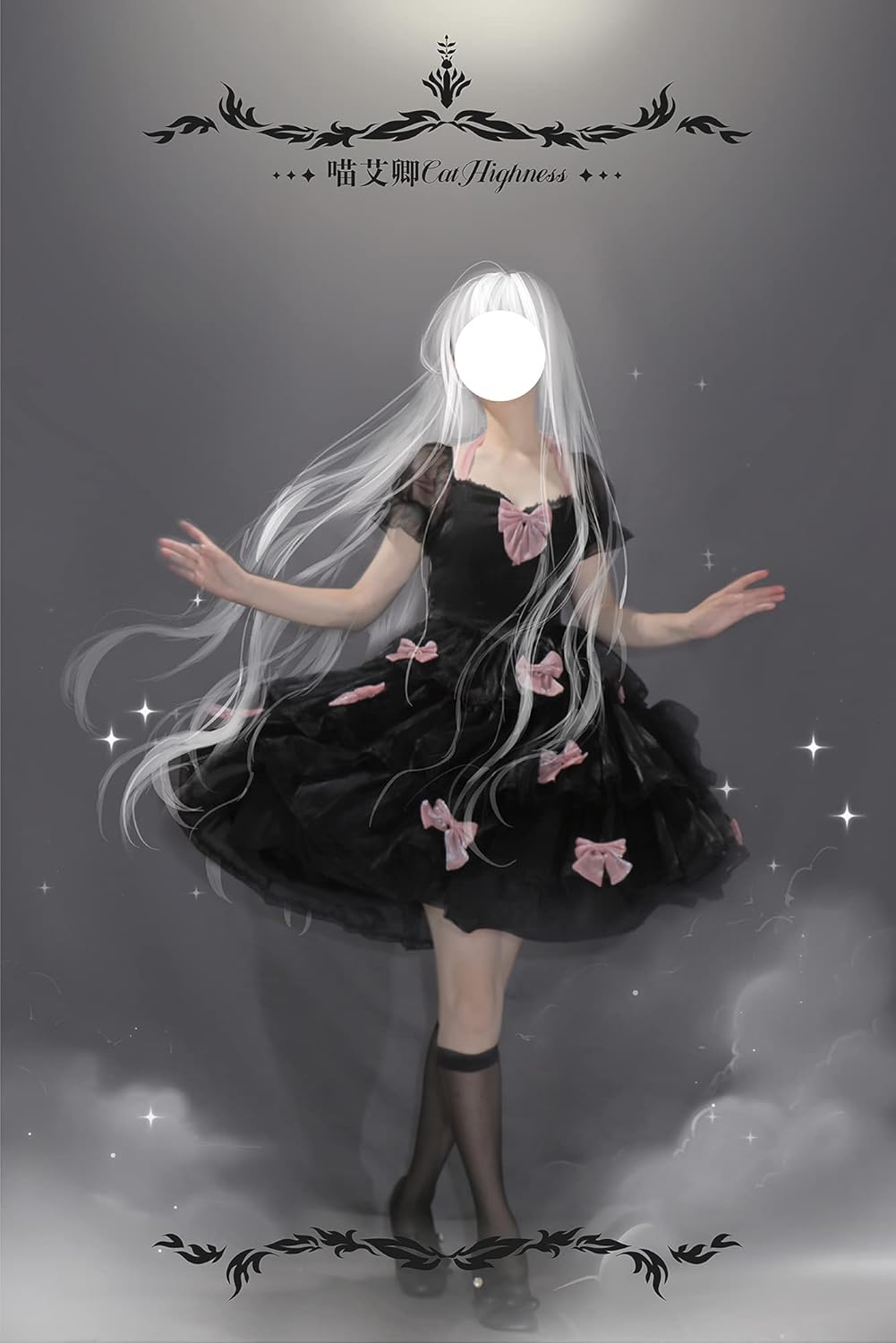 ZZEQYG Womens Lolita Dress for Girl Gothic Pink Puff Sleeve Dress with Bow - Image 5