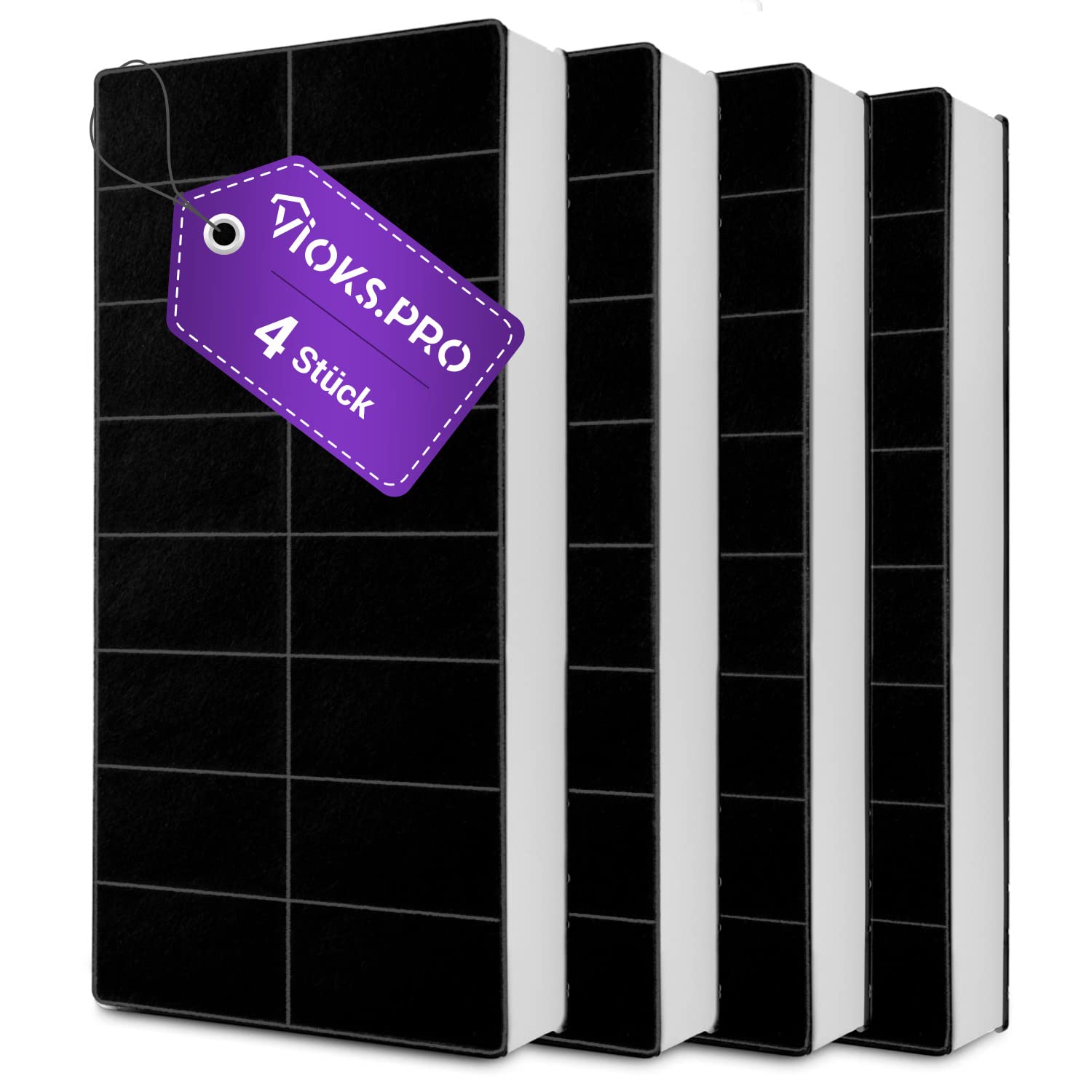 Viоks.pro 4x Kohlefilter 430x175 mm Abzugshaube Ersatz für Neff 296178 | Aktivkohlefilter, für Bosch Siеmens Dunstabzugshaube