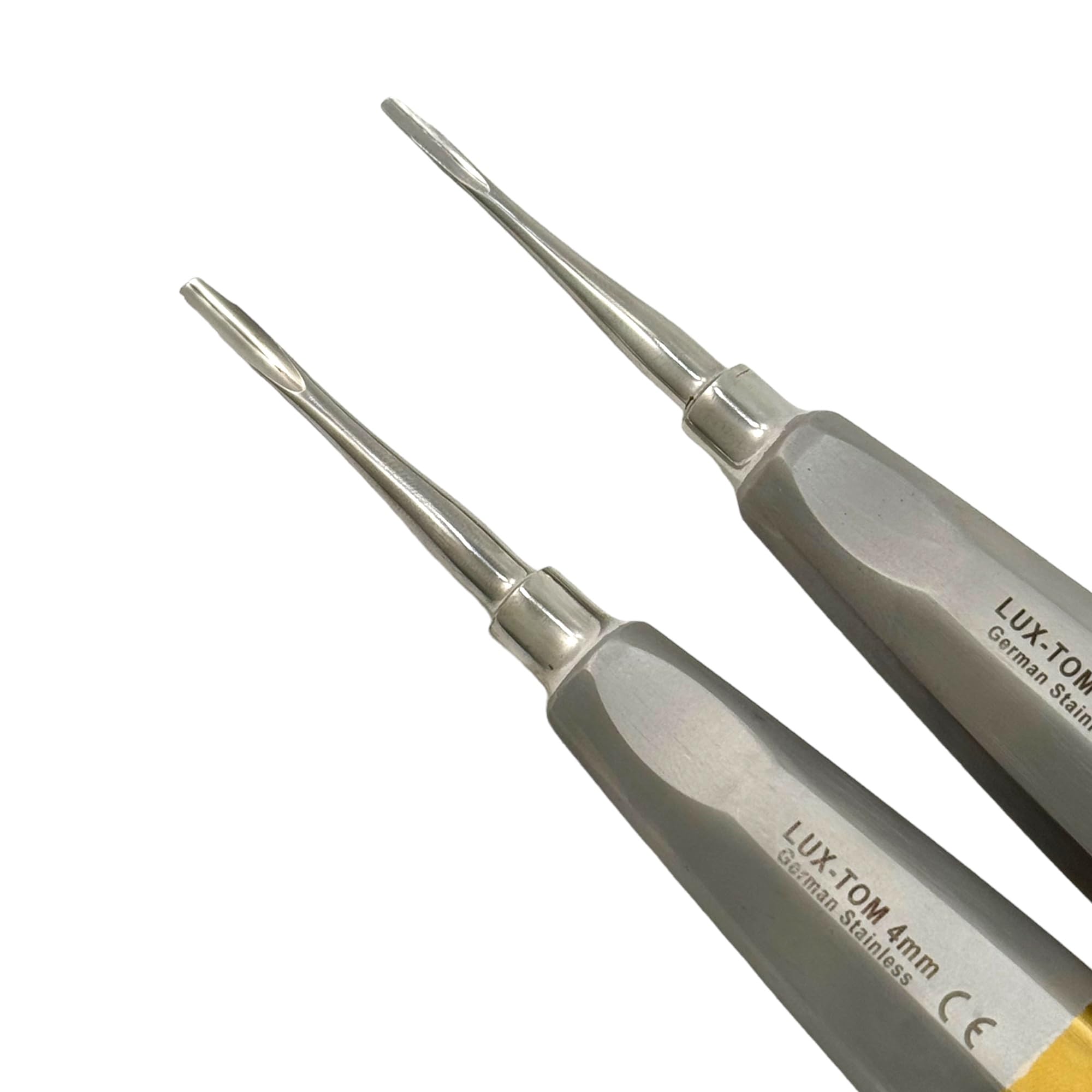 Pack of 2 Dental Elevators Straight Root Tip Hollow Handle Lightweight Tooth Extraction Dentistry Instruments - German Stainless Steel (2, 3mm + 4mm)