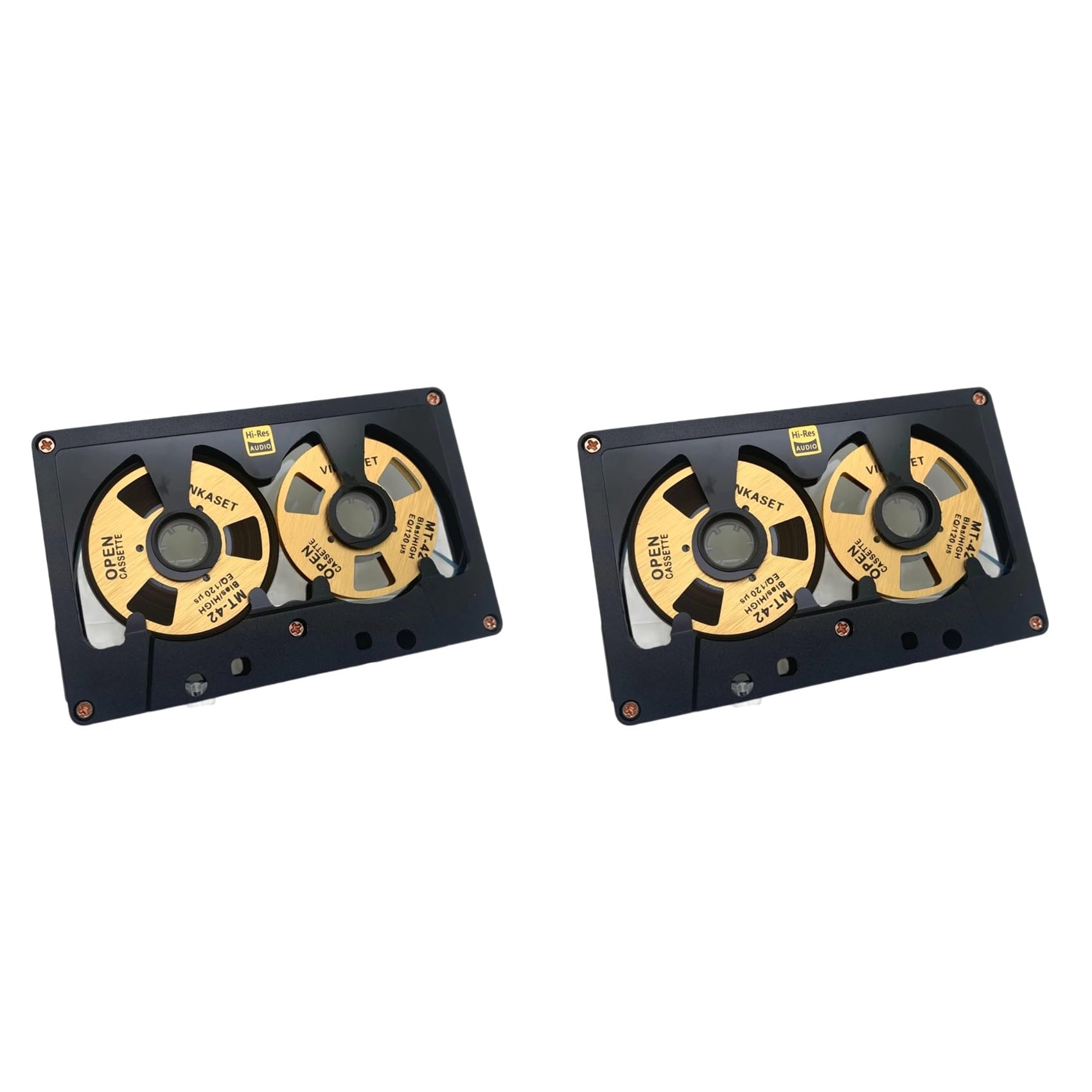 2X Kassette Audio Reel to Reel Cassette 50 Minuten Blankoband Doppelseitig Metallspule Hohlgehäuse Selbstbau