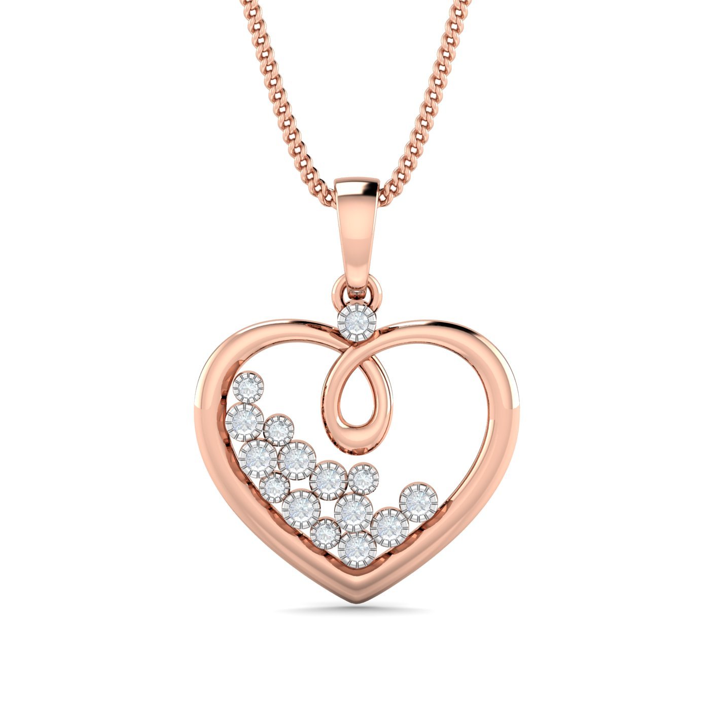 14KT Rose Gold Gia Heart Pendant for Women-image-31