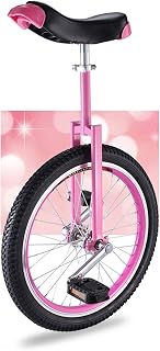 QWEASDF 16", 18", 20", Unicycle, One Wheel Bike, Leakproof Butyl Tire Wheel Cycling Outdoor Sports Fitness Exercise Health,Pink,20″