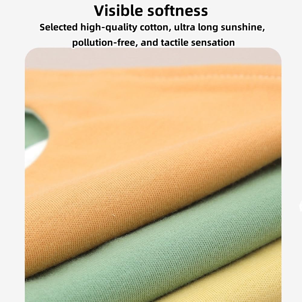 Oaygat 6 Pcs Soft Cotton Baby Teething Bibs Waterproof Drool Bibs Waterproof Cotton Baby Bibs for Girls Boys for Drooling Eating with Snaps Drooling Newborn Bib for Unisex Toddlers 0-36 Months - Image 4
