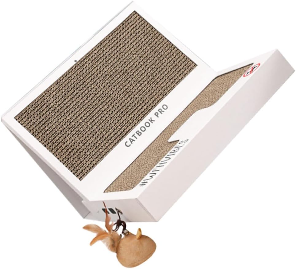 Kisangel Folding Laptop-Shaped Cat Scratching Board Toy Unique Wear-Resistant Cat Scratch Pad Interactive PET Plaything