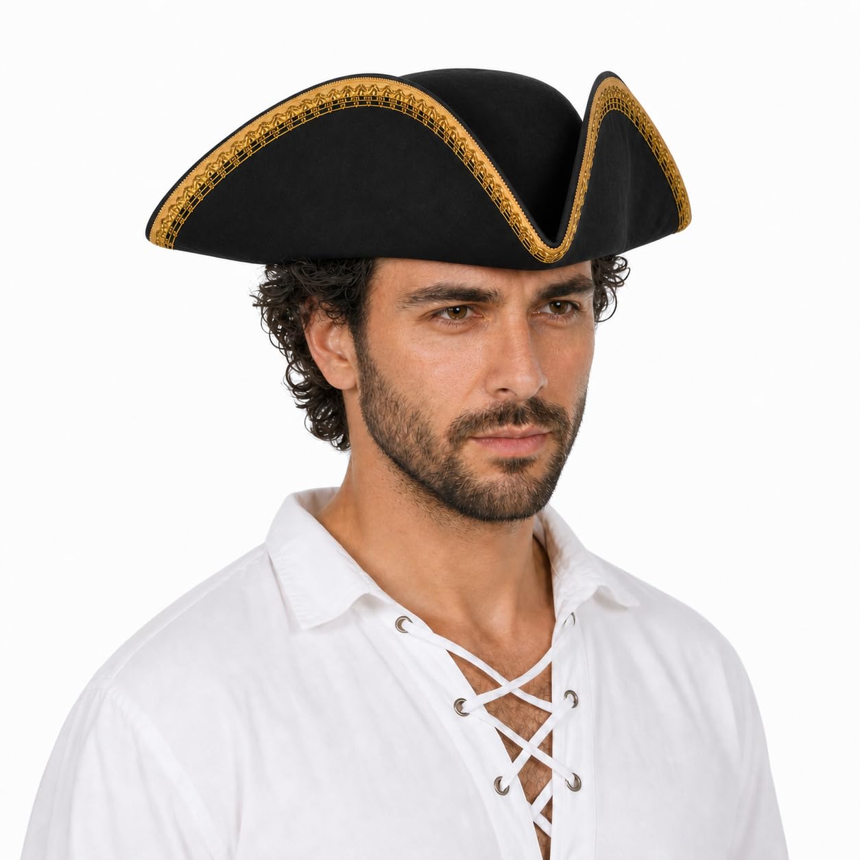 HOMELEX Cappello da pirata per donne e uomini, tricorno coloniale per Halloween, accessorio per costume da guerra rivoluzionaria