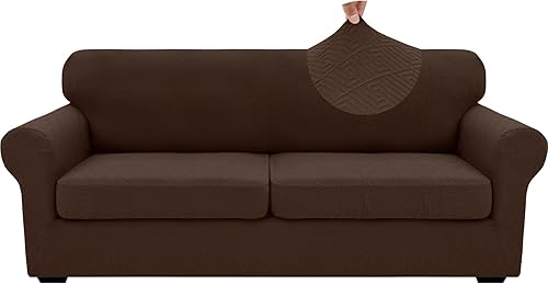 Miniatura 8 de XINEAGE - Fundas para sofá de 3 piezas, para sofá de 2 cojines extragrandes, funda súper elástica para sofá de 2 asientos, funda universal para sofá
