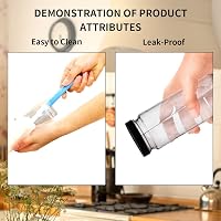 OAMCEG 8 db 500 ml Üveg Palack Szett - Juice Üvegek PP Fedéllel és Szívószálakkal, Mosogatógépben Mosható, Hűtőben Tárolható, Smoothie-hoz é 5