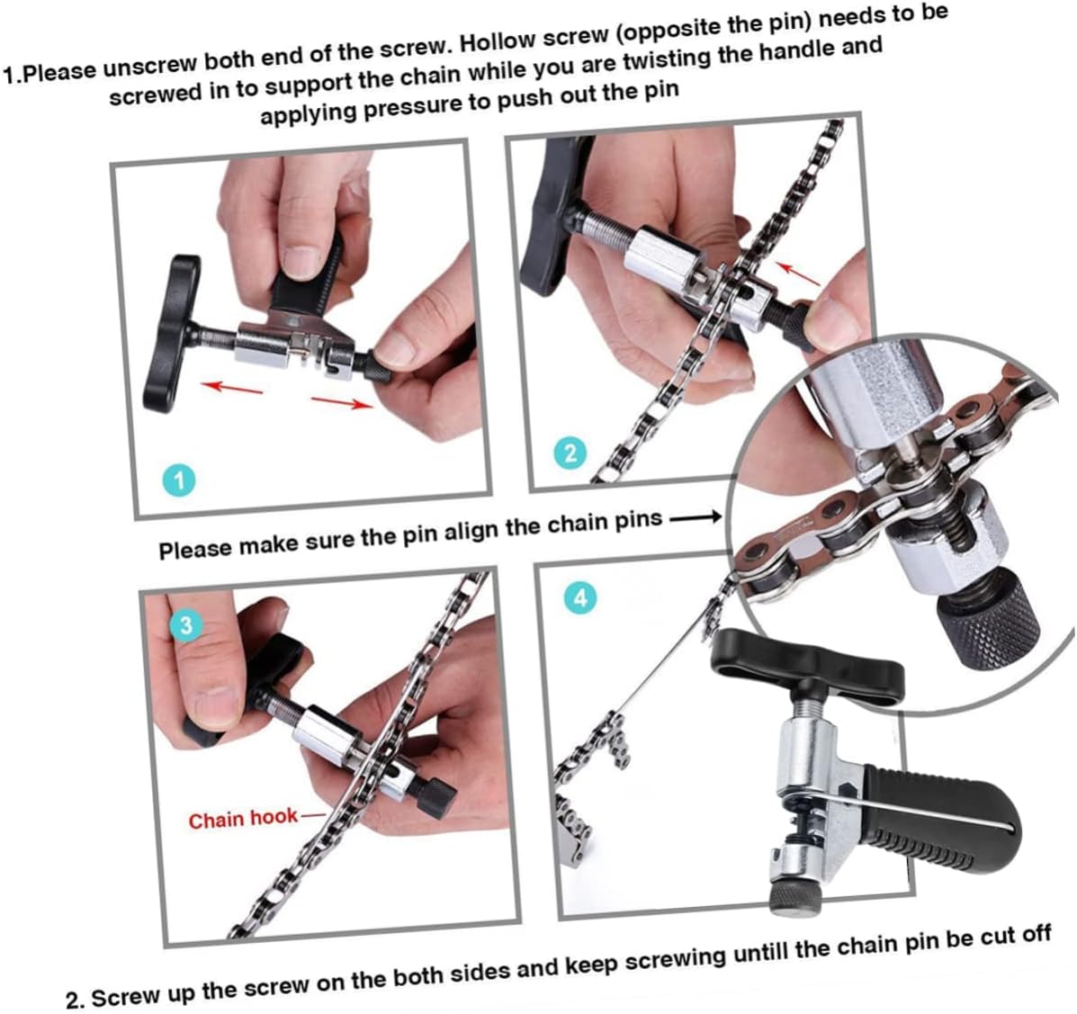 Bicycle Repair Tool Kit Crank Extractor Freewheel Remover Chain Breaker and Bottom Bracket Remover for Mountain and Road Bikes Durable Convenient and Fast Maintenance Tools