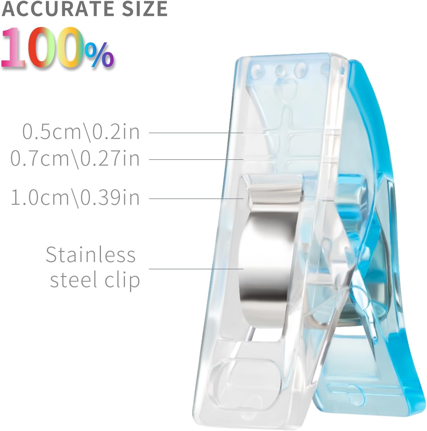 Multipurpose Sewing Clips, 100 Pcs Premium Plastic Fabric Clips Supplies, Perfect Alternative Sewing and Quilting Pins, Fit Any Chip, Bag Binding for Food, Assorted Colors