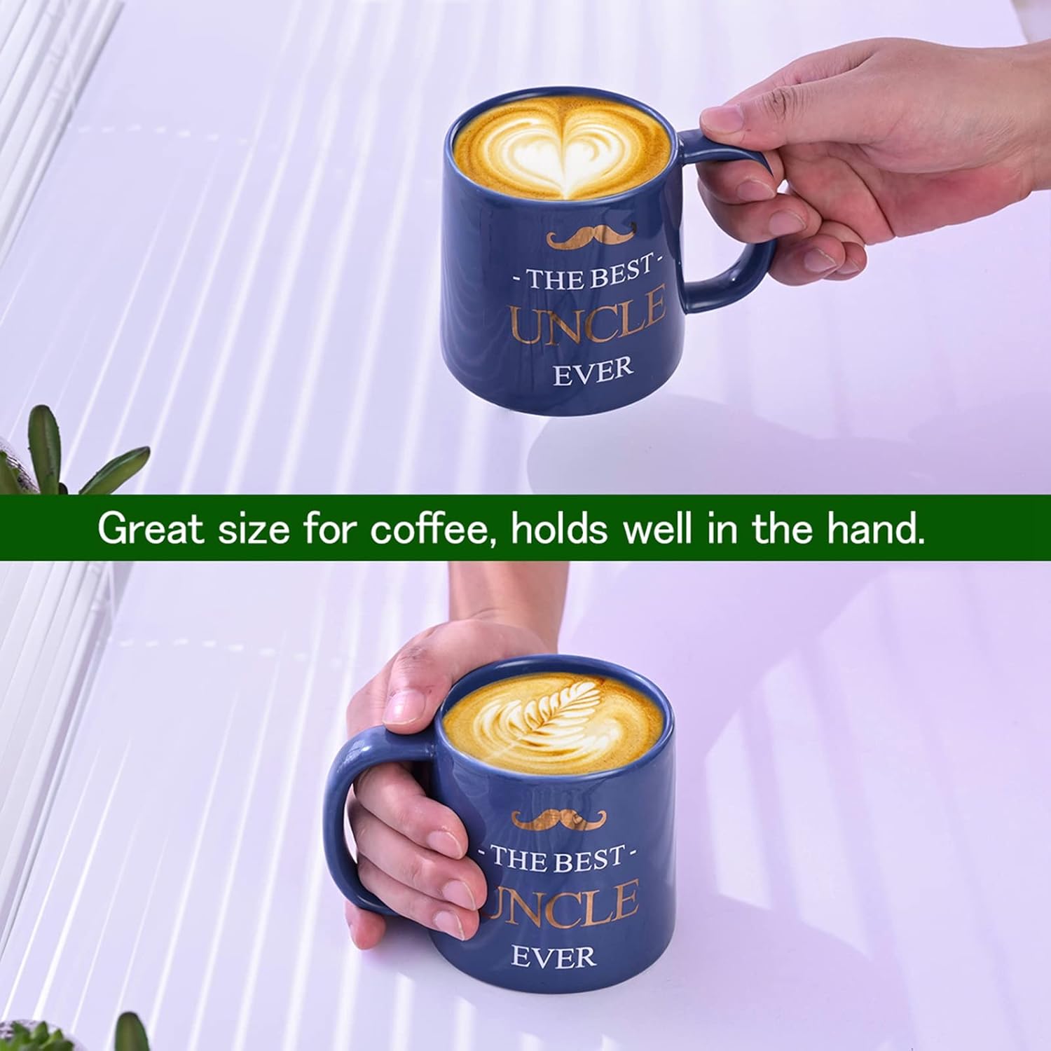 Miicol Funny Coffee Mug 16 oz, Large Ceramic Tea Mug, Gift Idea for Uncle, Men, Cute Office Coffee Cup, Navy Tea Cup, Unique Gift for Birthday, Christmas - Image 3