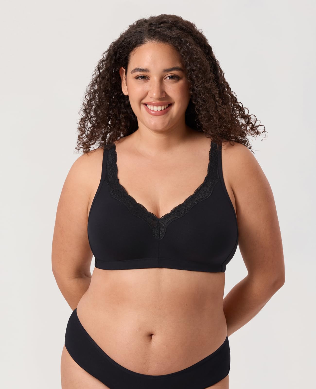 DELIMIRA Sujetador Algodon sin Aros para Mujer | Copa Completa, Tallas Grandes, Invisible, Comodos