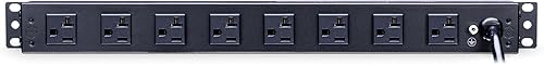 Miniatura 3 de CyberPower RKBS20ST4F8R Protector contra sobretensiones para barra de raqueta, 120V20A, 12 tomas, cable de alimentación de 15 pies, montaje en rack