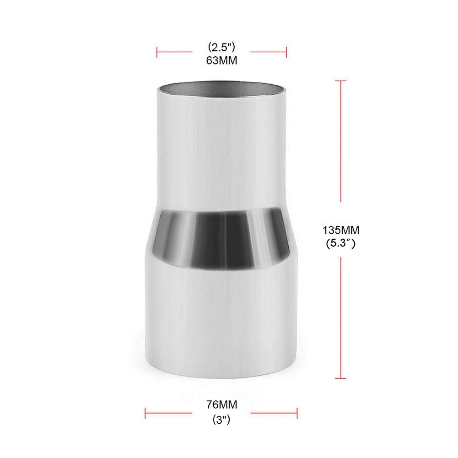 Adattatore per tubo di scarico, connettore per tubo di scarico in acciaio inossidabile Adattatore per tubo di scarico universale per parte modificata per auto(63-76MM)