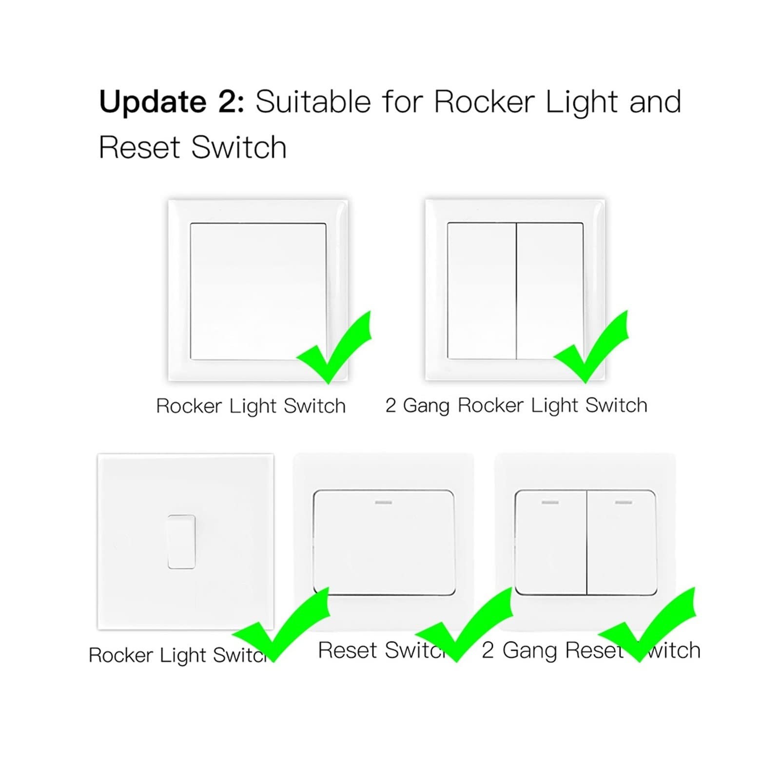 Interruptor inteligente, Módulo de relé de interruptor de luz inteligente 1/2/3 Gang Smart Life/Tuya Control, con Alexa Home(2 Gang Switch)