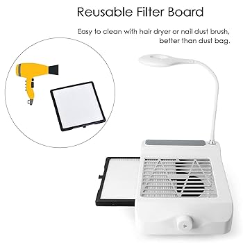 Amazon.com: Nail Dust Collector with Lamp, Low Noise