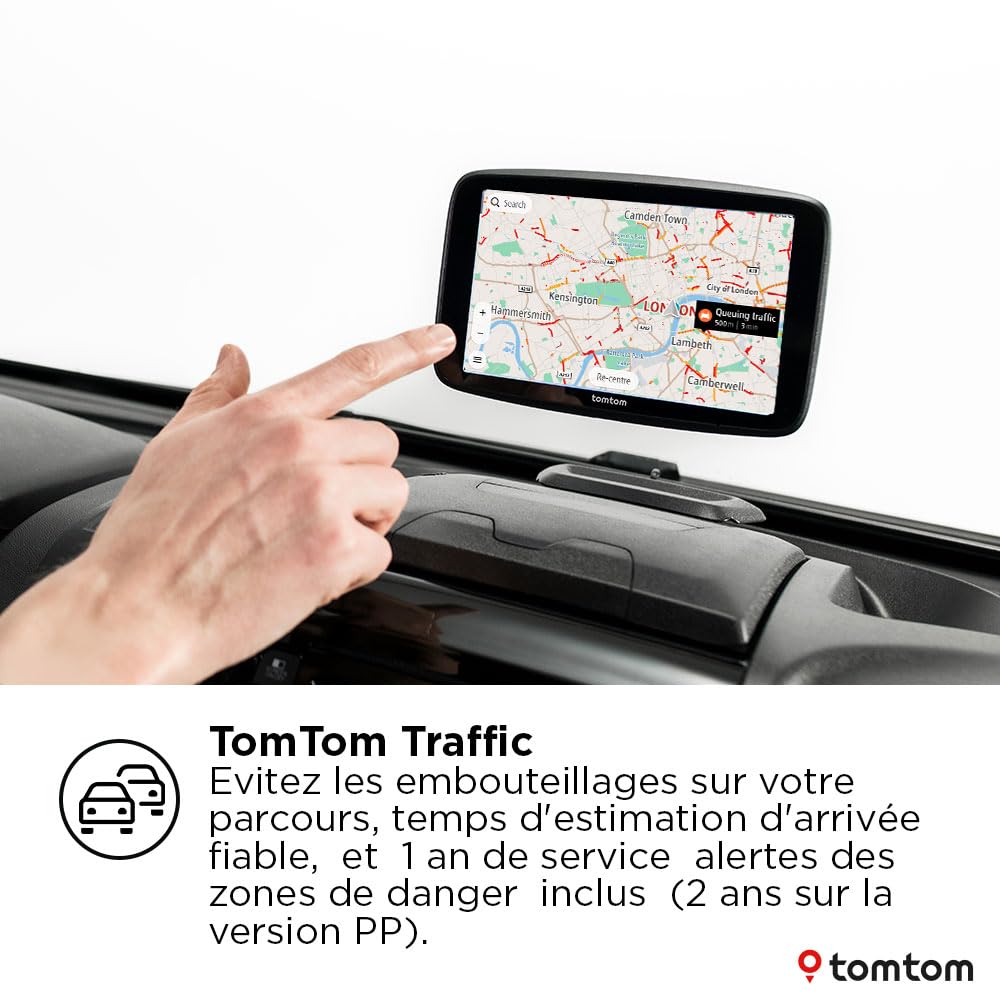 TomTom GPS GO Camper Max 2ème gnt. pour Camping-Car et caravanes, écran 7" avec Poi dédiés, MàJ Via Wi-FI,TomTom Traffic, Alertes des Zones de Danger, Cartes Monde, ZFE, mémorisation des profils