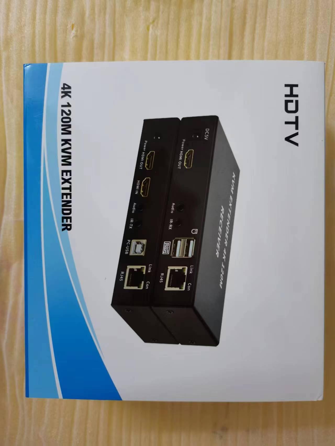 KVM EXTENDER 4K 120M Récepteur KVM HDMI 4K sur câble Ethernet Cat5e/6 120 m HDMI USB Extender Vidéo Audio Récepteur Prise en charge Clavier Souris Bouton-poussoir Noir ON-OFF