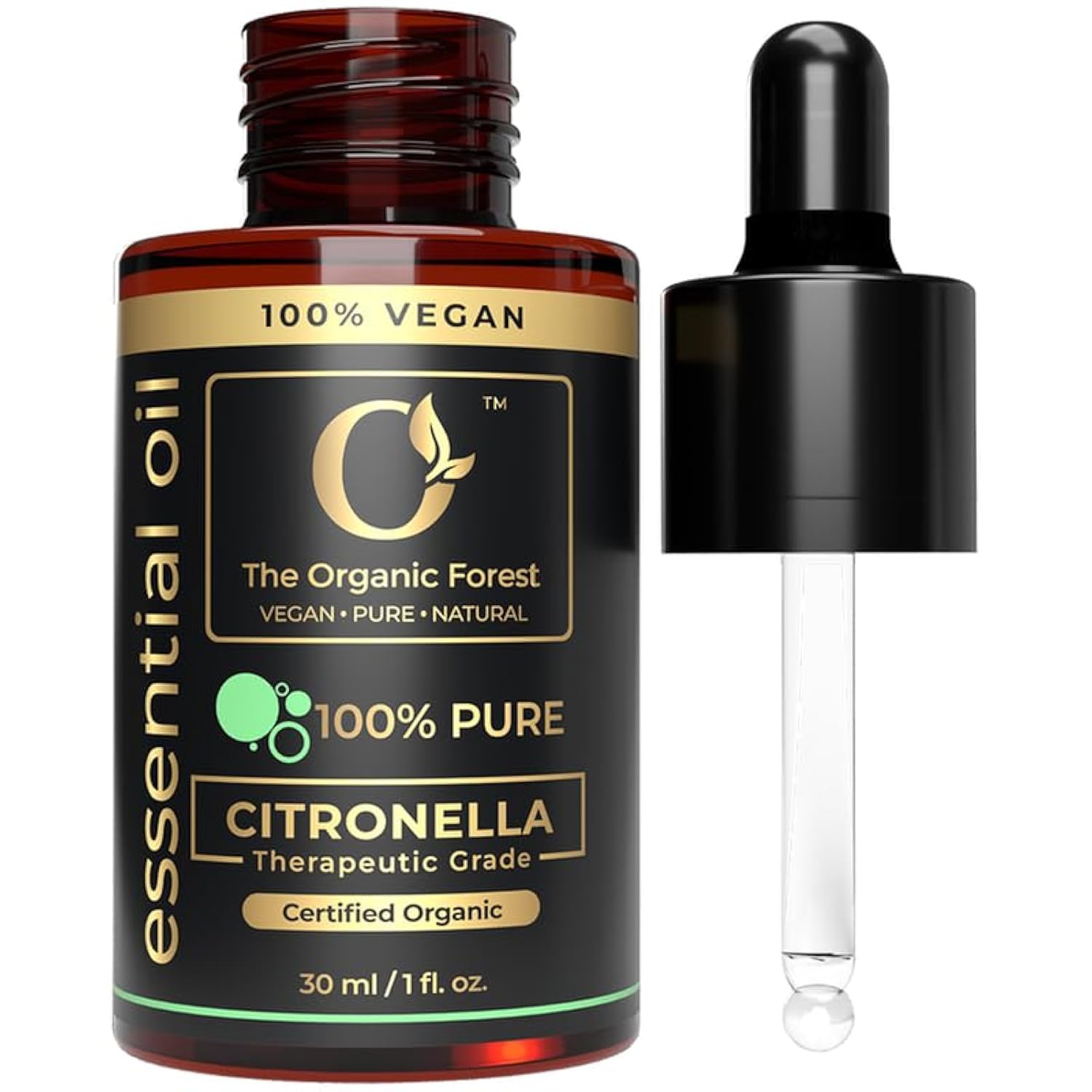 100% Plant Based Citronella Oil – Natural Mosquito Repellent for Home & Outdoor Use – Pure Citronella Essential Oil for Diffusers, Aromatherapy & Massage,Undiluted & Therapeutic Grade