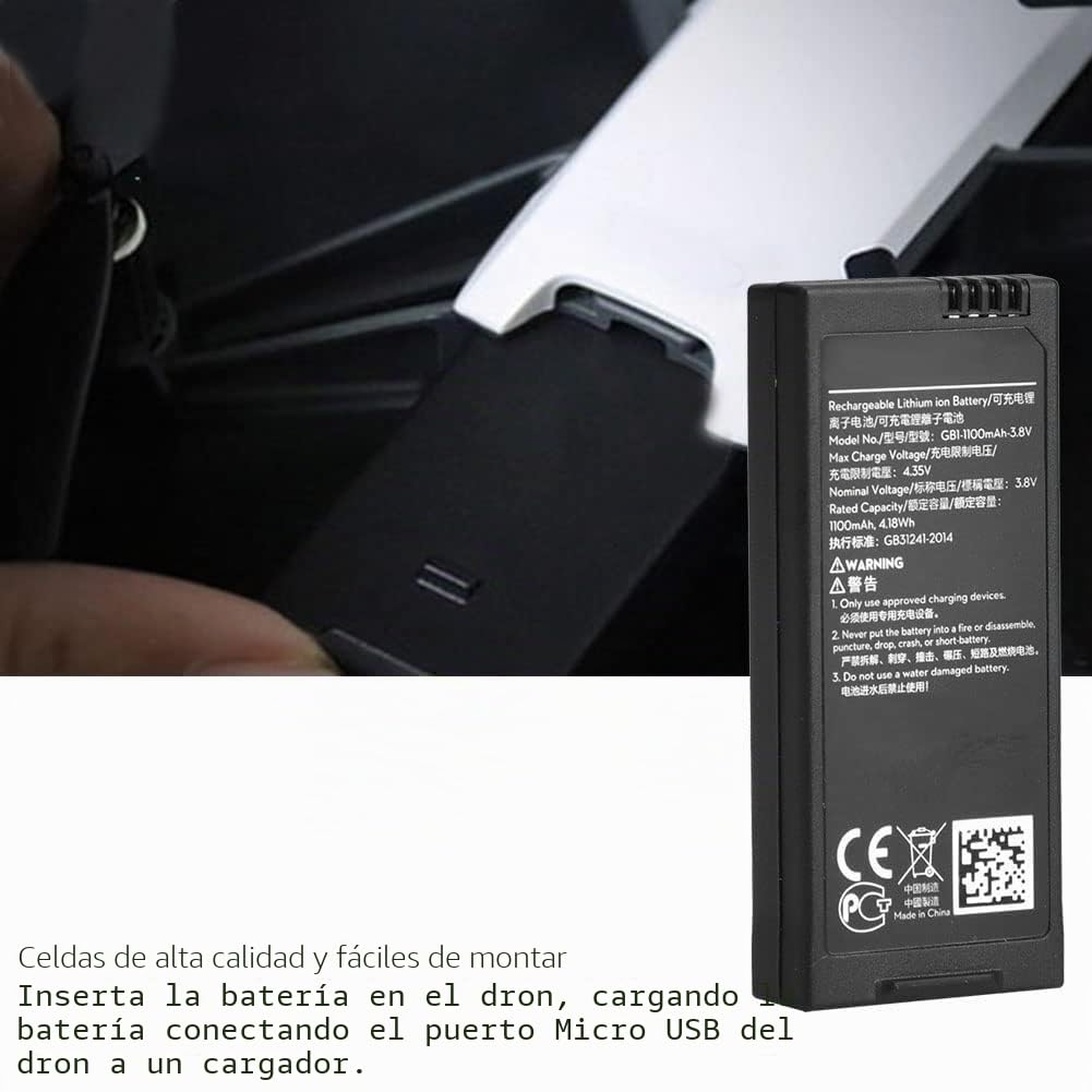 Batería de Vuelo Batería Lipo de 1100 MAh, Batería de Vuelo para, con Puerto USB para Carga