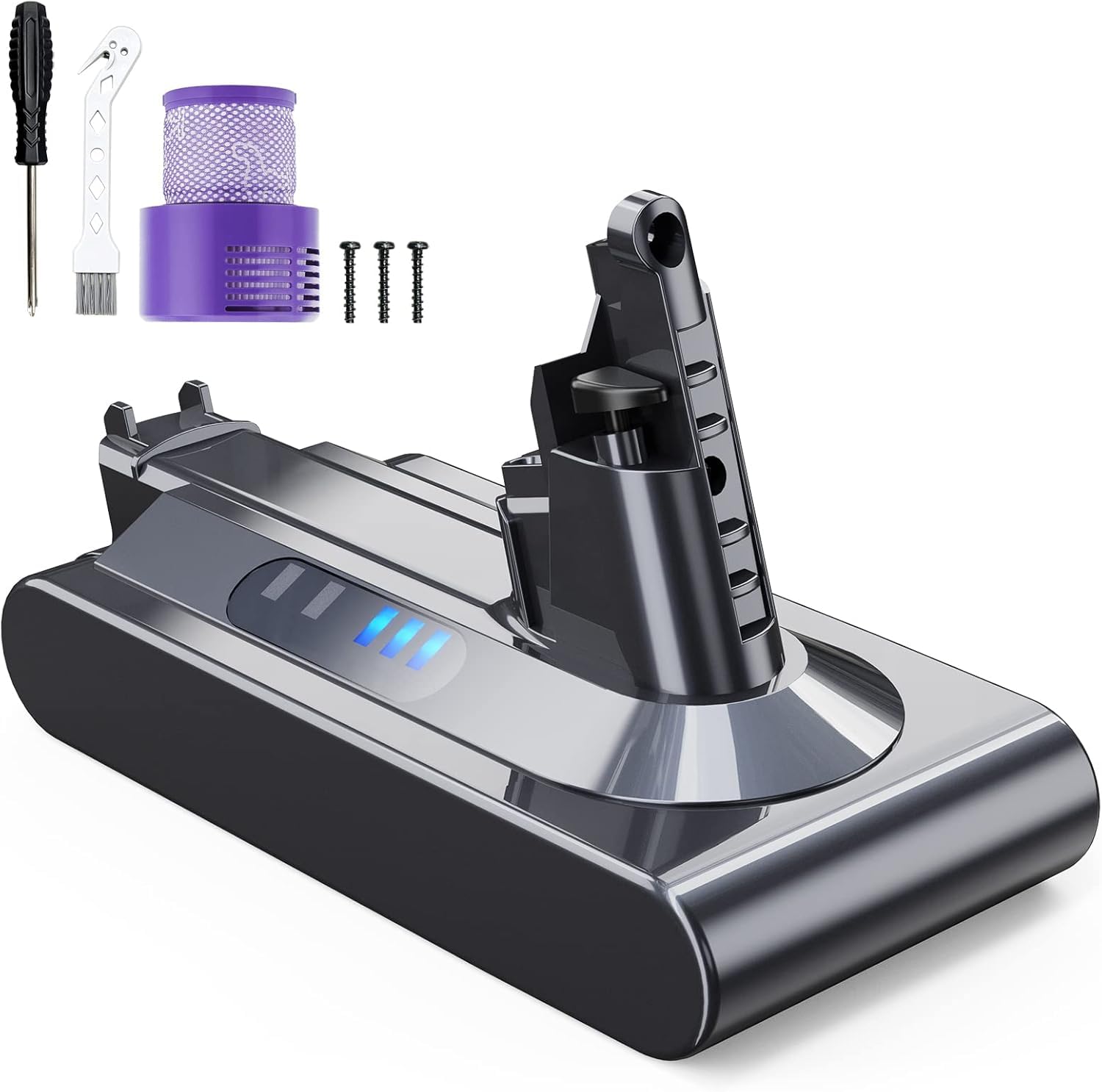 Replacement Generic Battery SV27 and SV12 25.2V 5000 mAh Compatible with Dyson Cyclone Animal Absolute Motorhead Fluffy Cordless Stick Vacuum Clean (Free filter brush) DBattery