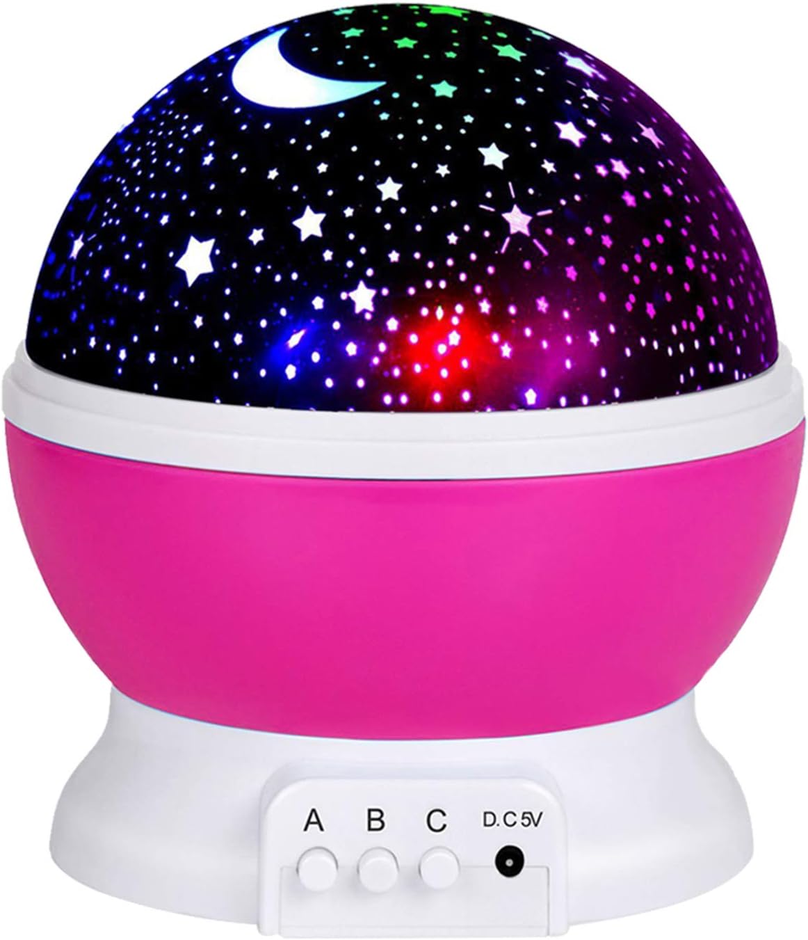 Baby Bedroom Decorations Night Lights Pink Star Projector Bedside Lamp for Baby Kids Girls Gifts ,LEDs Multicolor Changing with USB Cable