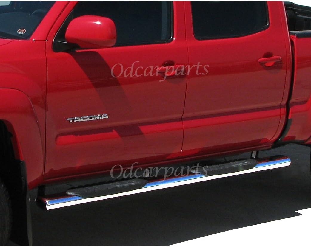 VioGi Fit 05-16 Toyota Tacoma Double Cab (w/ 4 Full Size Doors Only,Aka Crew Cab) 4" S/S Oval Tube Side Step Rails Nerf Bar Running Boards