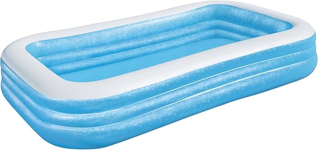 Bestway BW54009-20 Inflatable Family Pool, Blue Rectangular with Water Capacity 1,161L
