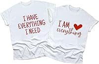 Vista 1 de Camiseta para parejas con texto en inglés "I Have Everything I Need I am Everything" para parejas