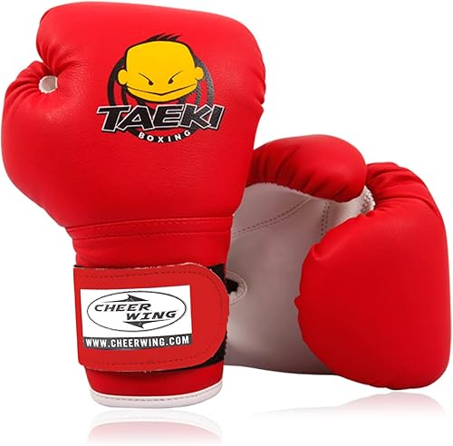 Miniatura 8 de Cheerwing Guantes de boxeo para niños, guantes de entrenamiento de 4 onzas para jóvenes y niños pequeños, guantes de boxeo de kickboxing Muay Thai