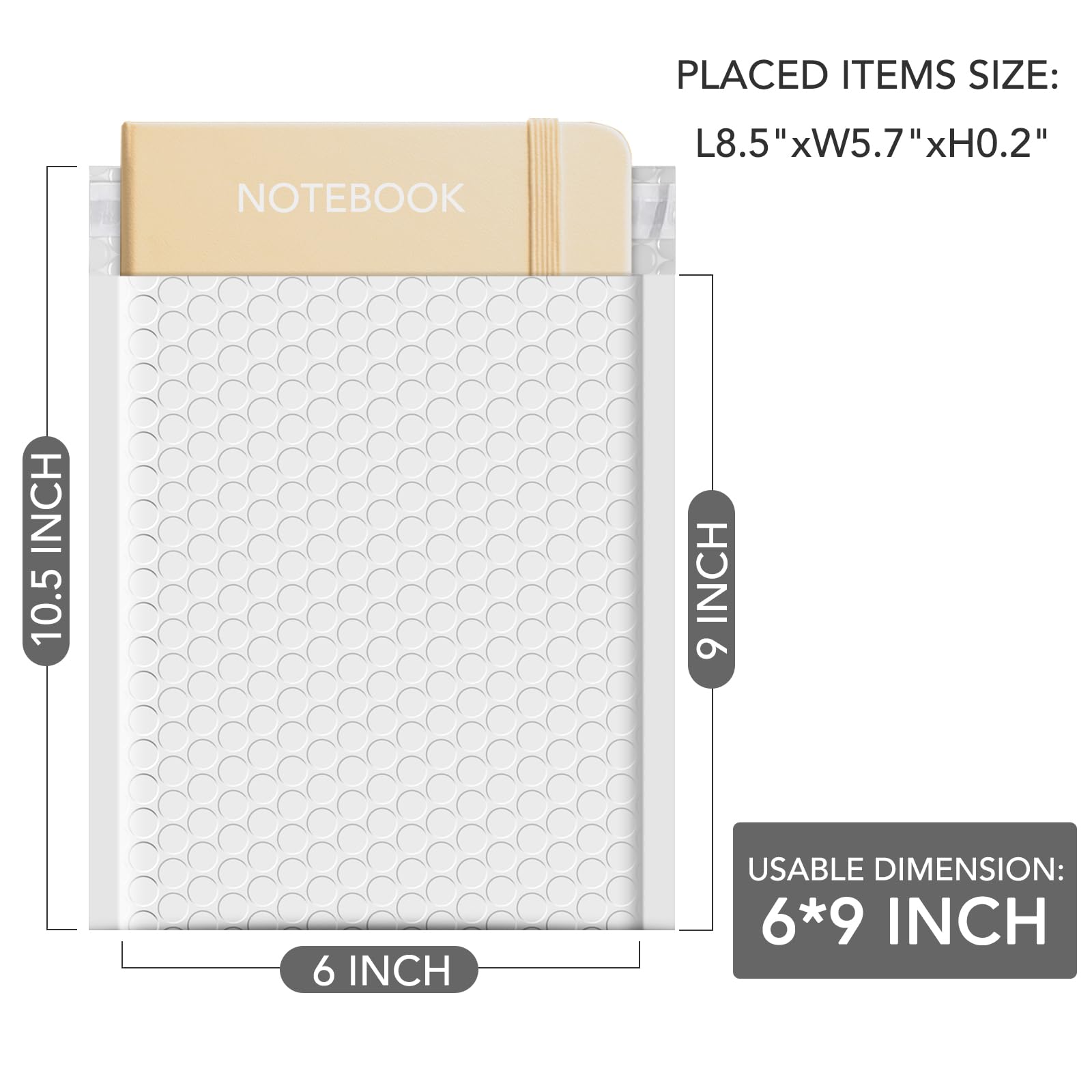 GSSUSA Lot de 100 enveloppes à bulles rembourrées blanches de 15,2 x 25,4 cm - Petits emballages postaux - Sacs d'expédition à bulles - Emballage en vrac - Auto-adhésif - Fournitures professionnelles