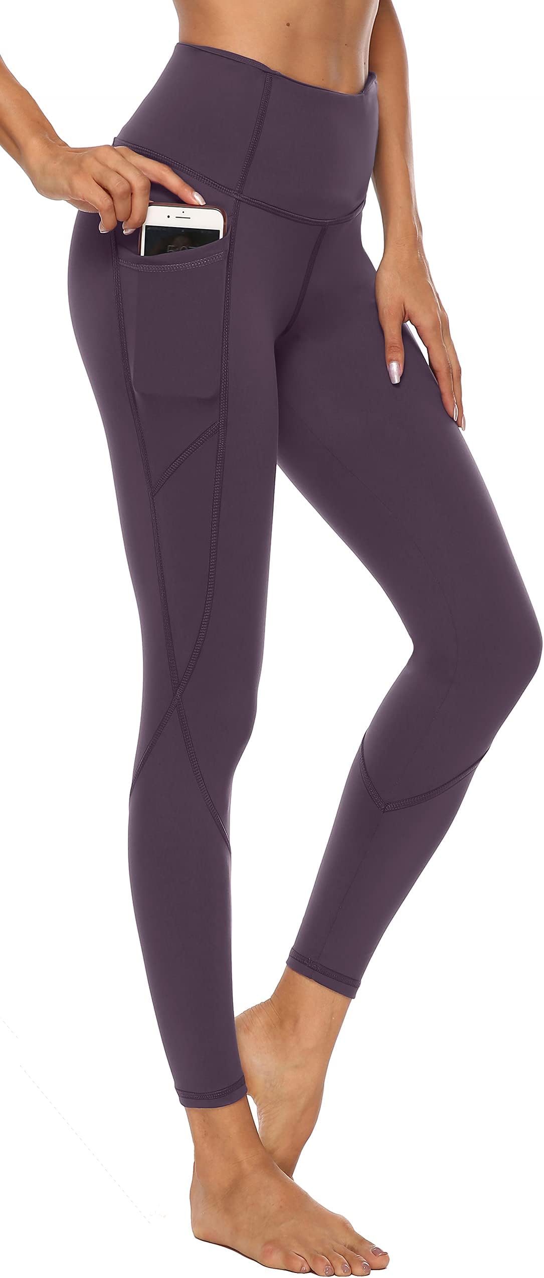 AFITNE Women’s High Waist Yoga Pants with Pockets, Tummy Control Workout Running 4 Way Stretch Yoga Leggings