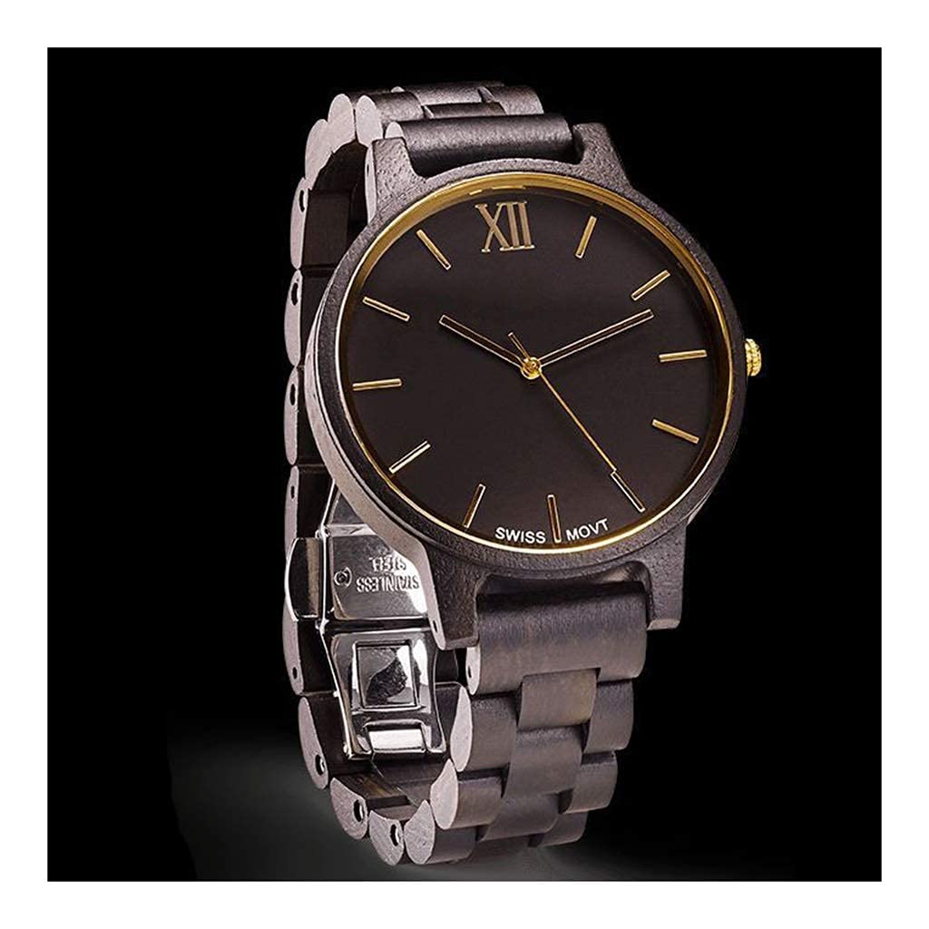 Relojes de madera mujeres hombres pulsera de bambú de cuarzo hecho a mano