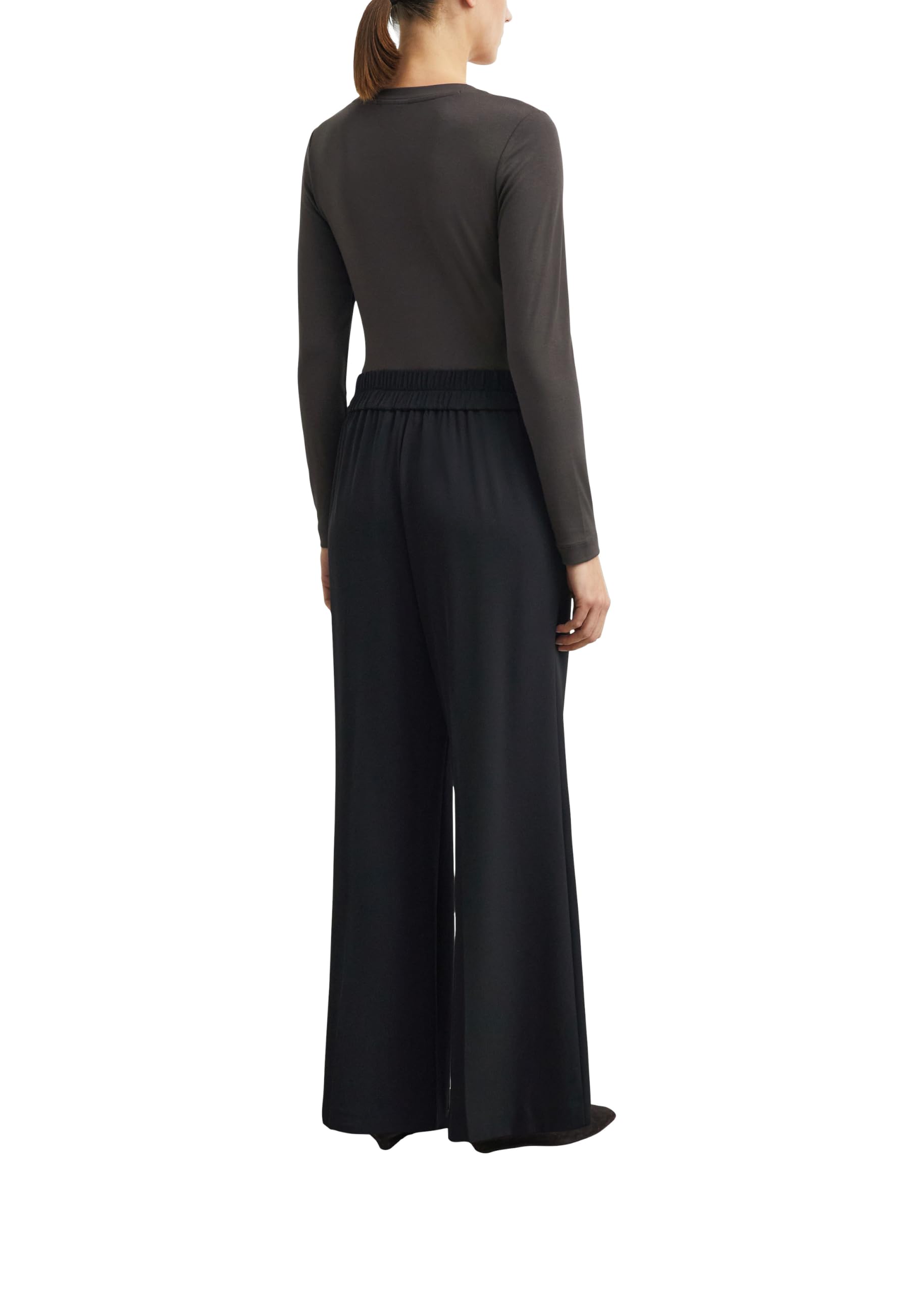 COMMA Wideleg Travel-Hose mit Biesen und elastischem Bund hinten