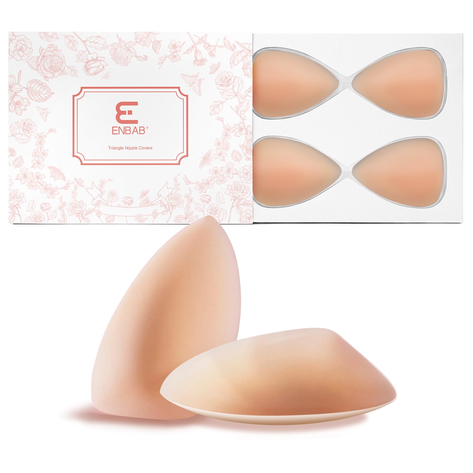 ENBAB Nipple Covers for Women, 6 Pairs Seamless No-Show Pasties, Sticky Bra