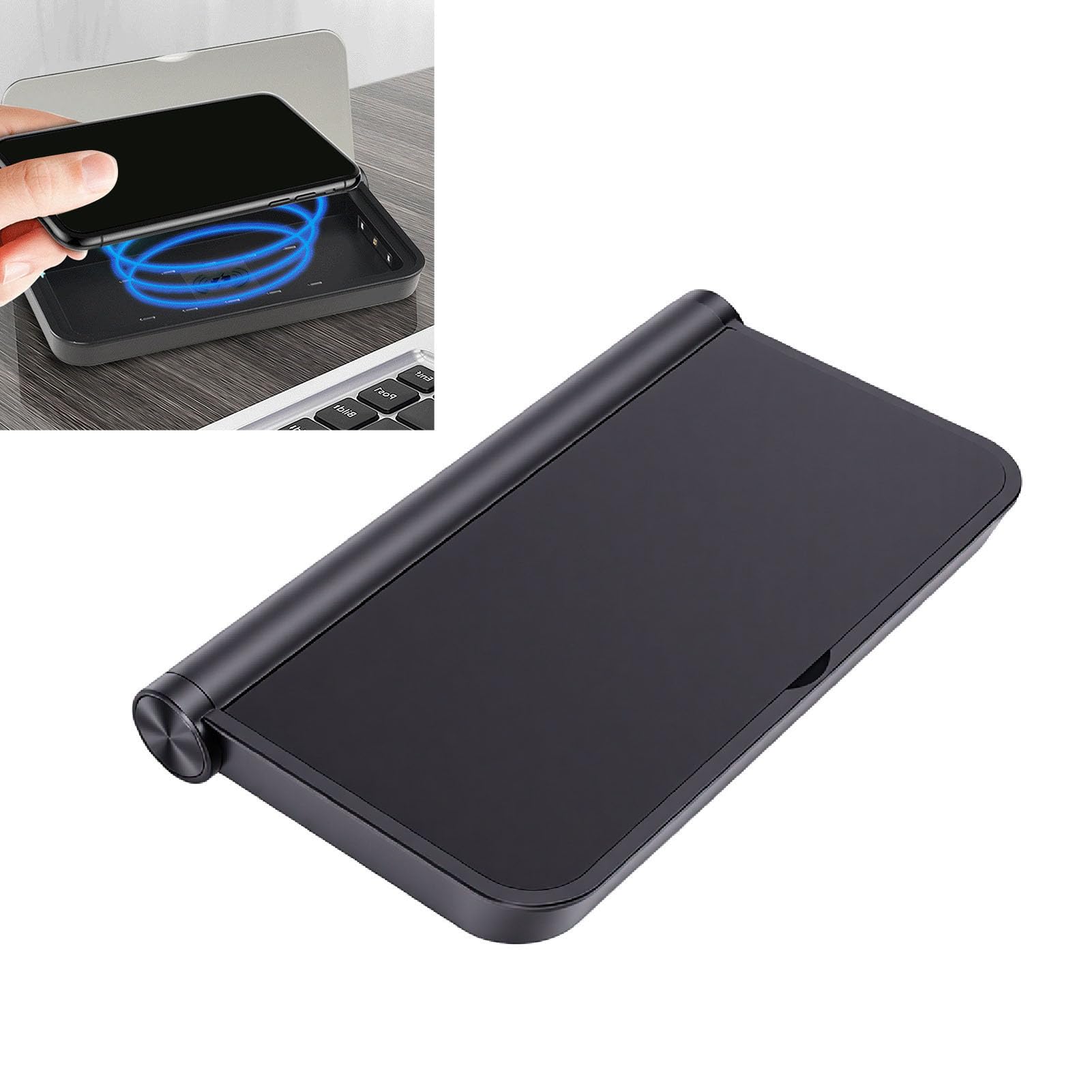 Cuifati Handy-Reinigungsbox, 15 W Schnelles Kabelloses Ladegerät für Smartphones Innerhalb von 7 Zoll, mit Schneller, Effektiver Reinigung (Black)