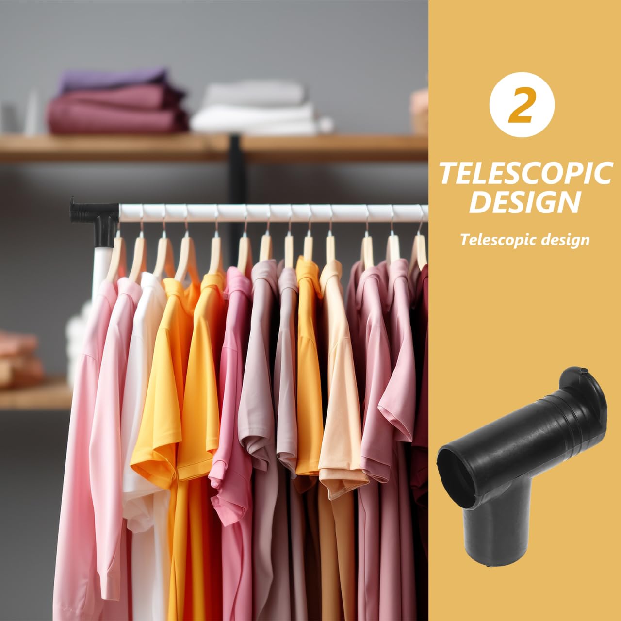 Amosfun Right Angle Clothes Rack Connector Joints 2Pcs Plastic Replacement Accessories for Home Storage and Adjustable Clothes Drying Racks - Image 3