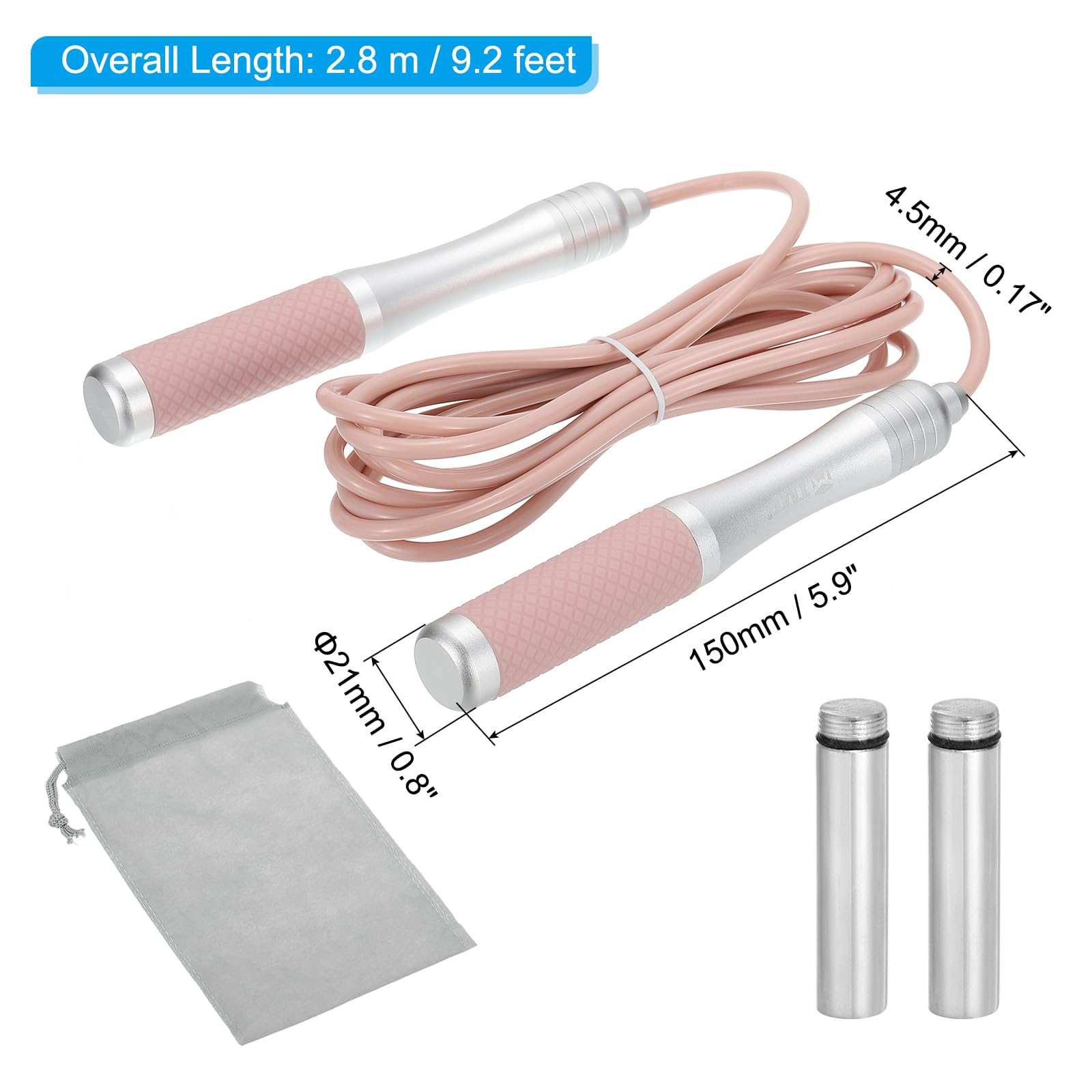 PATIKIL Speed Jump Rope for Fitness Weighted Skipping Rope Tangle-Free Adjustable Rapid Jumping Rope with Load Block for Men & Women Aerobic Exercise - Image 2