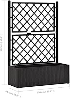 Vista 8 de Cama elevada de jardín con enrejado y sistema de riego automático, antracita, cama de jardín elevada, soporte de maceta elevado con estantes