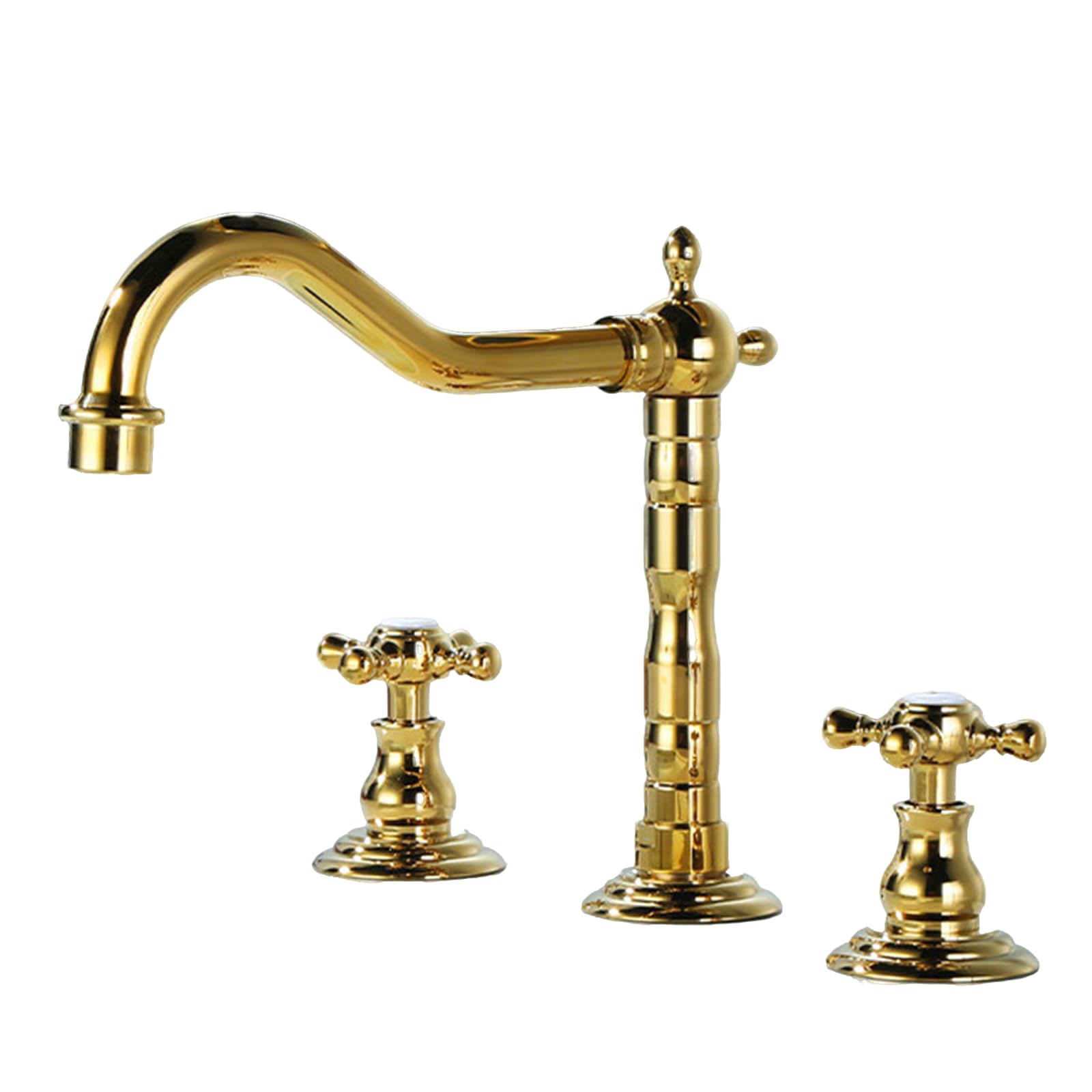 Robinet salle de bain or en laiton durable contre le calcaire