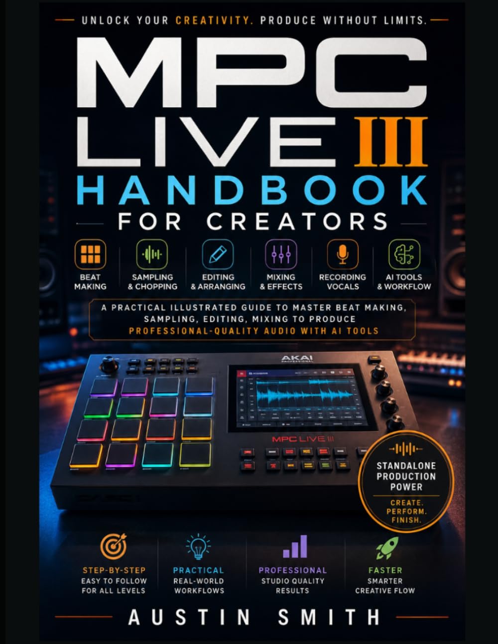 MPC Live III Handbook for Creators: A Practical Illustrated Guide to Master Beat Making, Sampling, Editing, Mixing to Produce Professional-Quality Audio with AI Tools