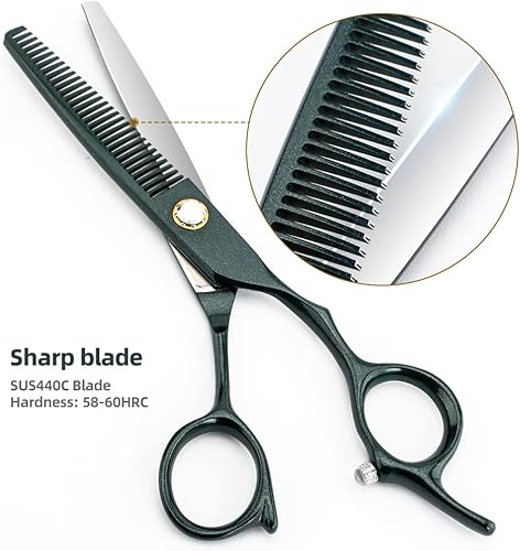 Miniatura 2 de Tijeras profesionales de peluquería 440C de 6.5 pulgadas de longitud total, tijeras de corte de pelo de peluquería de acero inoxidable para regalos