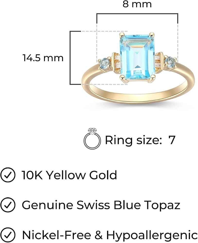 Amazon.co.jp: 10金 イエローゴールド ブルー トパーズ & ダイヤモンド