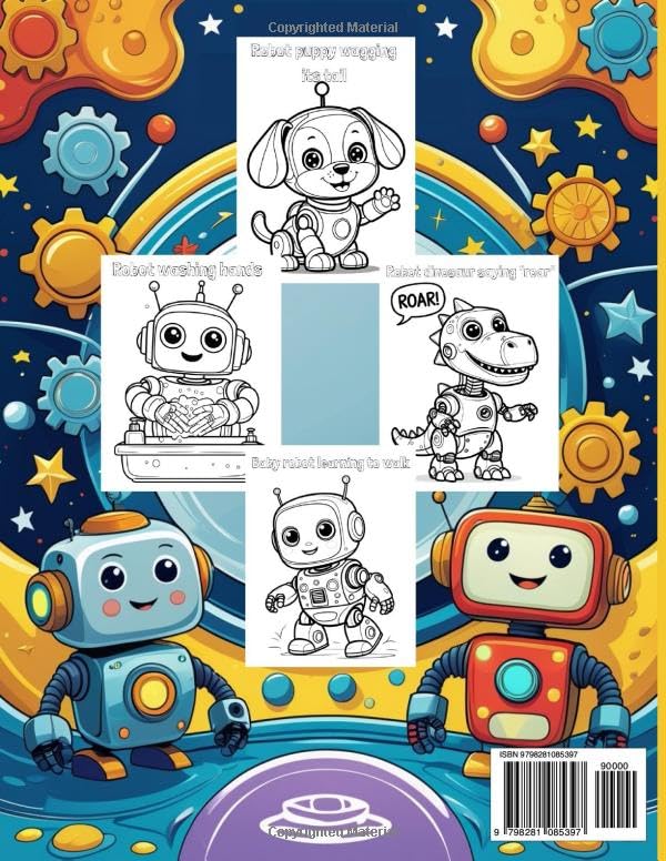My First Robot & Gadget Coloring Book: Fun, Friendly Robots and Cool Inventions for Kids Ages 4–6 image 3
