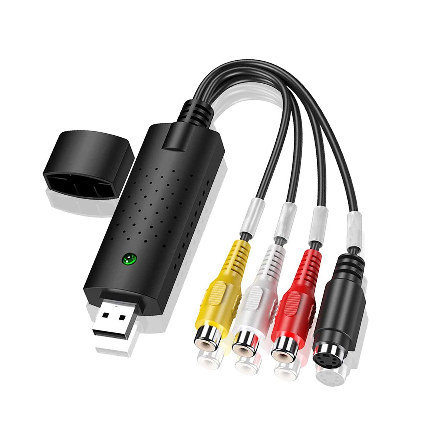 USB 2.0 Audio/Video Converter - Digitize and Edit Video,VHS to Digital Converter,Suit for Analog Source Including VCR, VHS, DVD (Black)