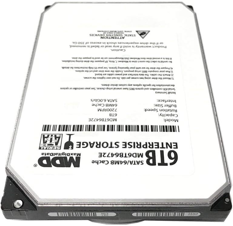 MDD MAXDIGITALDATA (MD6TB6472E) 6TB 7200RPM 64MB Cache SATA 6.0Gb/s 3.5'' Helium Platform Enterprise Hard Drive - w/3 Year Warranty (Renewed)